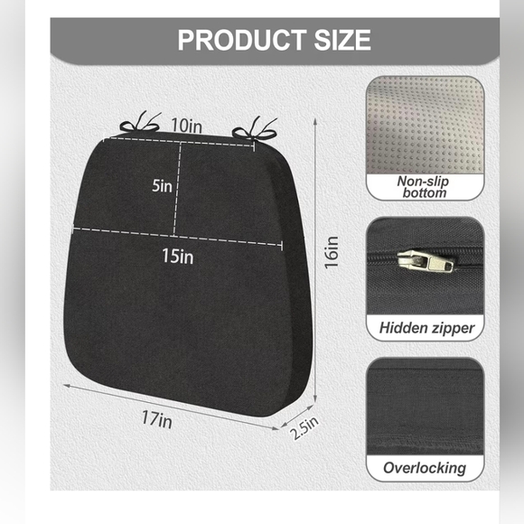 NEW Set of 4 Light Gray Chair Cushions (Factory Sealed) - Picture 3 of 3